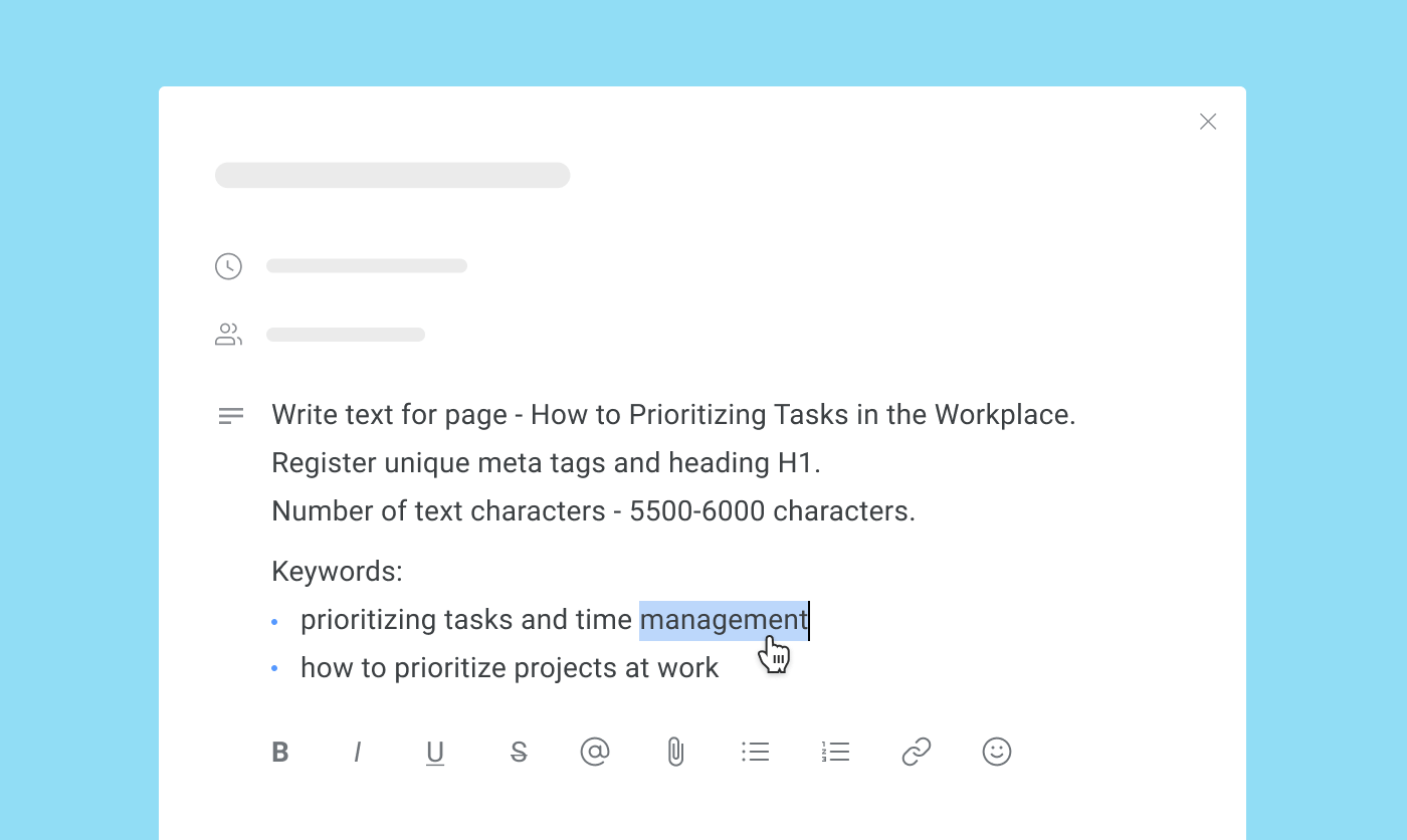 Describe tasks in details